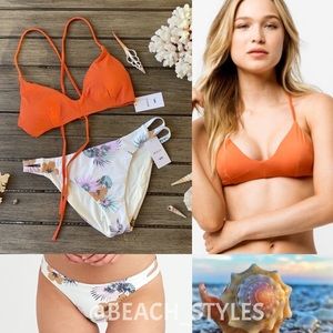 🌴🔆RVCA- SOLID CROSS ROMEO FLORAL FULL BIKINI SET